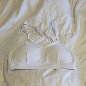 NWOT - White XXS Braid Back Sports Bra - Bombshell Sportswear